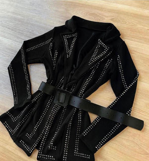 Max Blazer Pedraria ( acompanha cinto e short ) - Preciosa by Catiuse Daniela