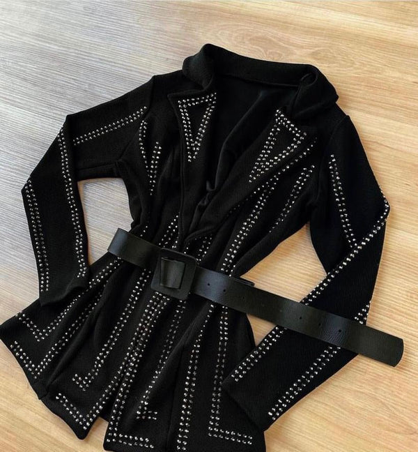 Max Blazer Pedraria ( acompanha cinto e short ) - Preciosa by Catiuse Daniela