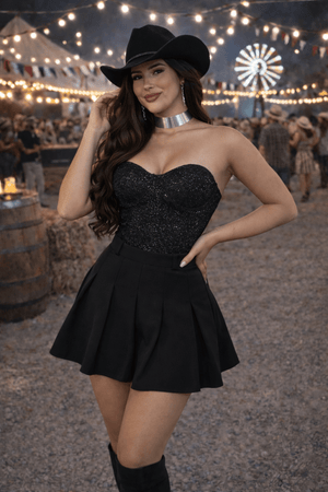 Short Saia Alfaiataria | Detalhe em Pregas e Cós Alto Estruturado - Preciosa by Catiuse Daniela