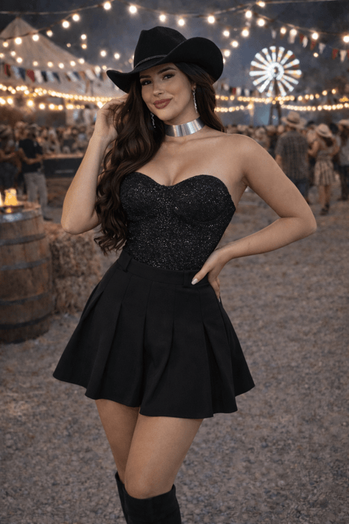Short Saia Alfaiataria | Detalhe em Pregas e Cós Alto Estruturado - Preciosa by Catiuse Daniela