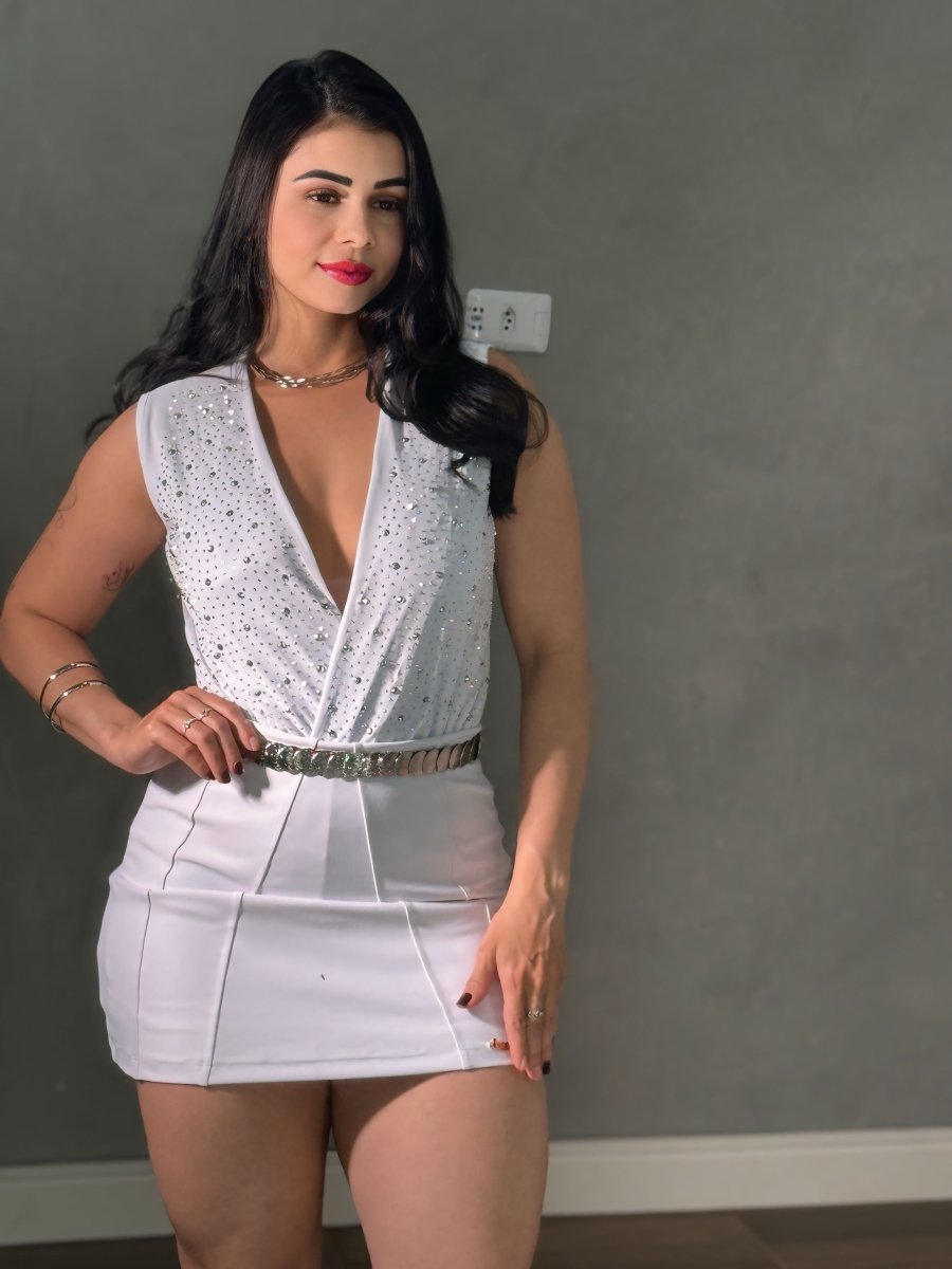 Short Saia Montaria Cós Alto | Modelagem, Zíper Lateral 36 - 46 - Preciosa by Catiuse Daniela