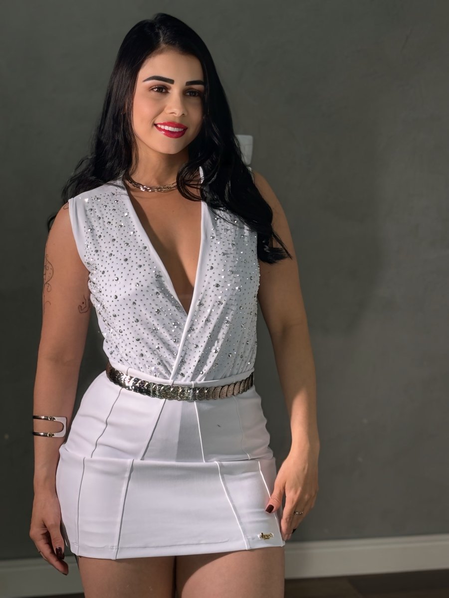 Short Saia Montaria Cós Alto | Modelagem, Zíper Lateral 36 - 46 - Preciosa by Catiuse Daniela