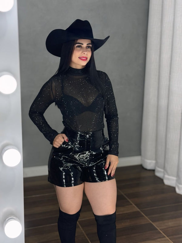 Short Vinil Importado Luxo | Qualidade Premium e Modelagem Cintura Alta - Preciosa by Catiuse Daniela