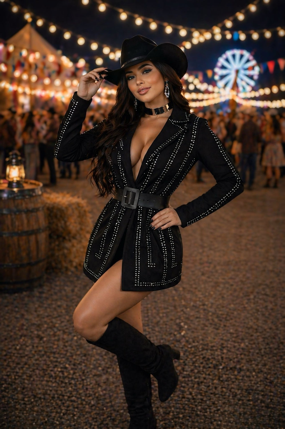 Trio Max Blazer Alfaiataria Luxo | Blazer com Strass, Short e Cinto Exclusivo - Preciosa by Catiuse Daniela