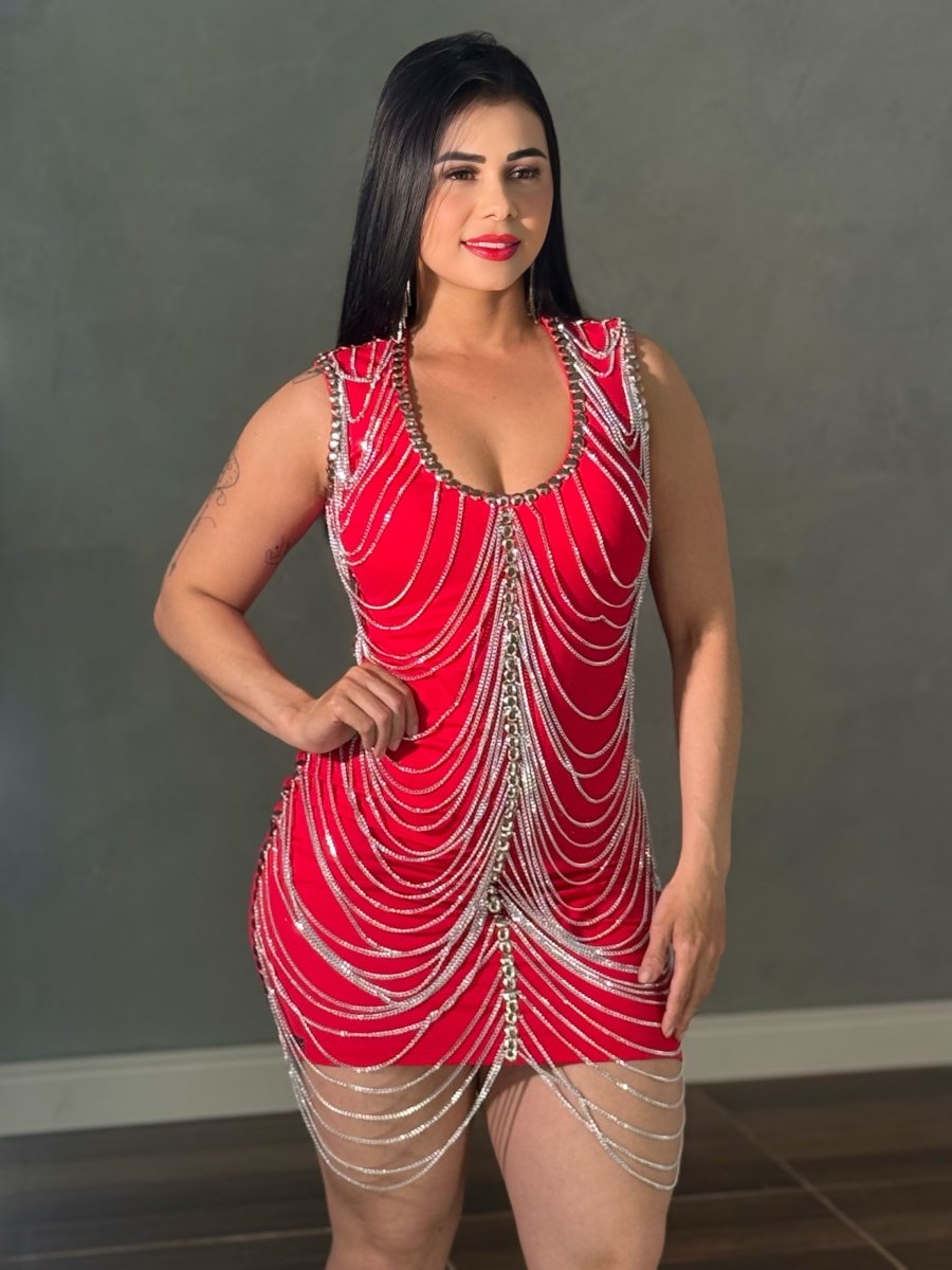 Vestido Corrente Luxo Cascata | Poliamida (38 - 44) - Preciosa by Catiuse Daniela