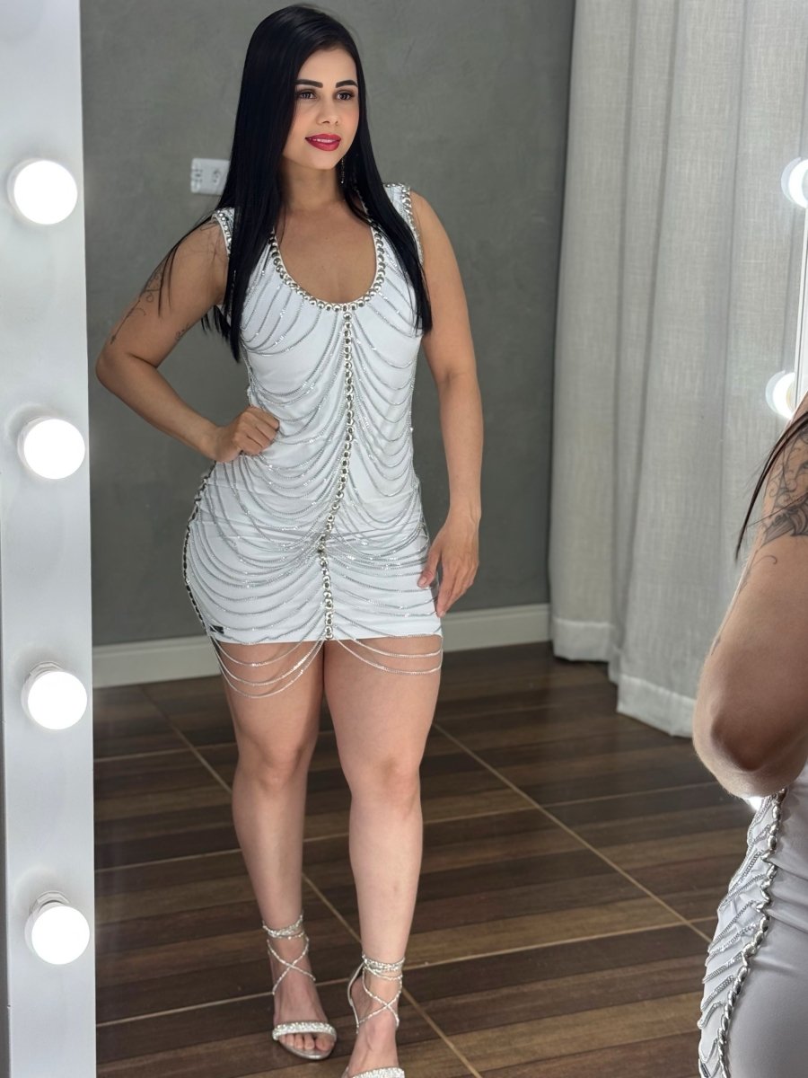 Vestido Corrente Luxo Cascata | Poliamida (38 - 44) - Preciosa by Catiuse Daniela