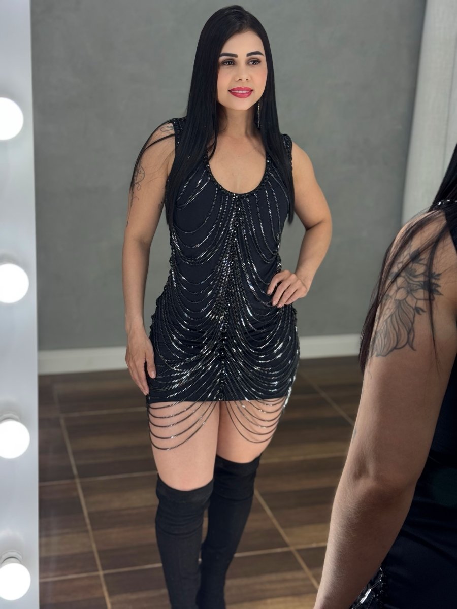 Vestido Corrente Luxo Cascata | Poliamida (38 - 44) - Preciosa by Catiuse Daniela