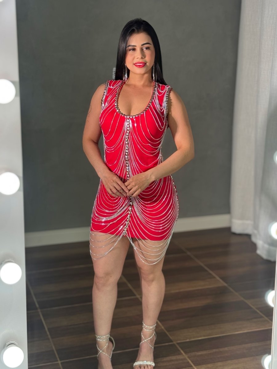 Vestido Corrente Luxo Cascata | Poliamida (38 - 44) - Preciosa by Catiuse Daniela