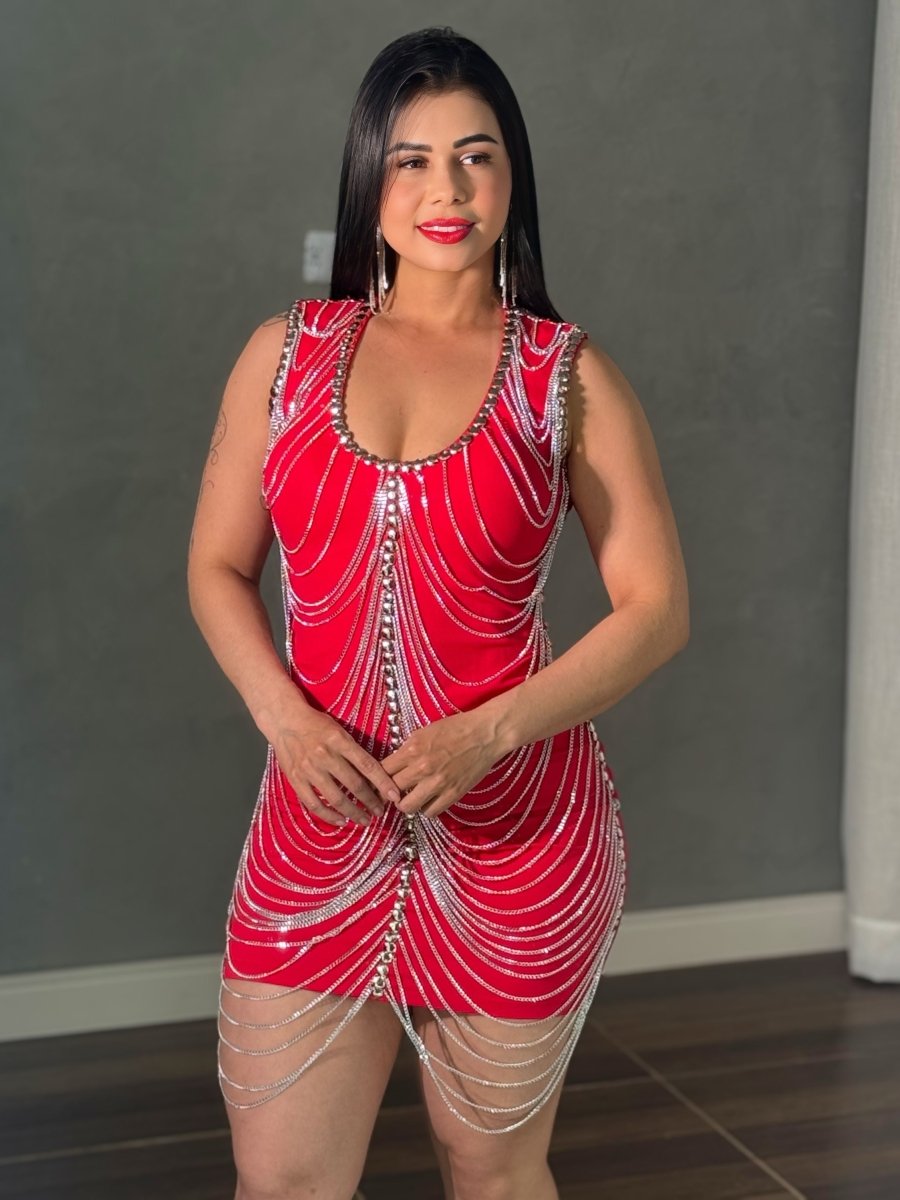 Vestido Corrente Luxo Cascata | Poliamida (38 - 44) - Preciosa by Catiuse Daniela