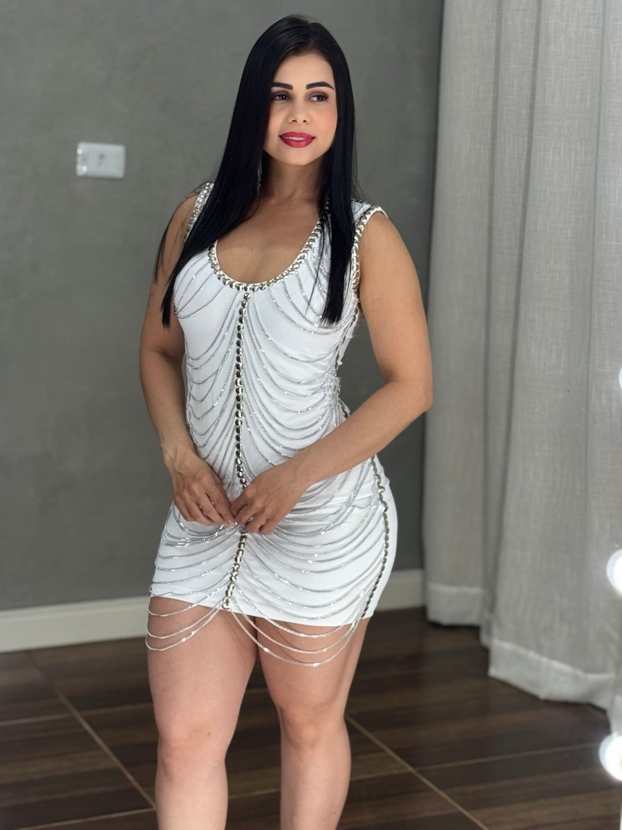 Vestido Corrente Luxo Cascata | Poliamida (38 - 44) - Preciosa by Catiuse Daniela