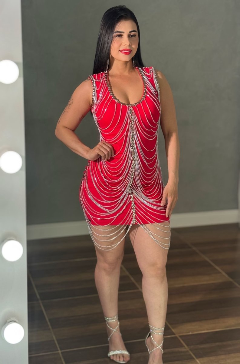 Vestido Corrente Luxo Cascata | Poliamida (38 - 44) - Preciosa by Catiuse Daniela