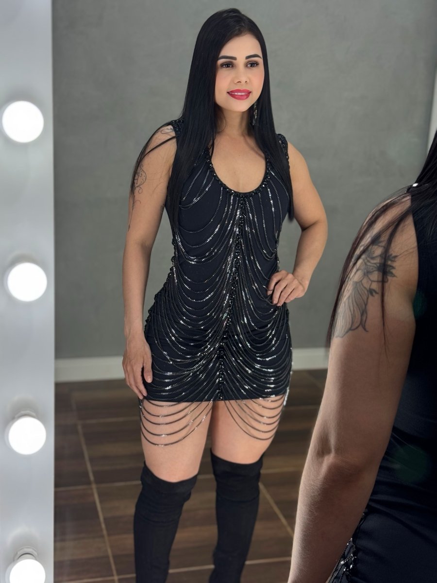 Vestido Corrente Luxo Cascata | Poliamida (38 - 44) - Preciosa by Catiuse Daniela