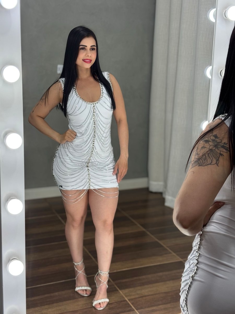 Vestido Corrente Luxo Cascata | Poliamida (38 - 44) - Preciosa by Catiuse Daniela