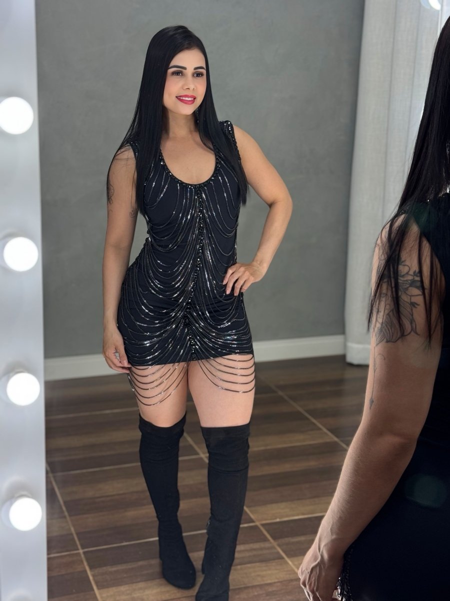 Vestido Corrente Luxo Cascata | Poliamida (38 - 44) - Preciosa by Catiuse Daniela