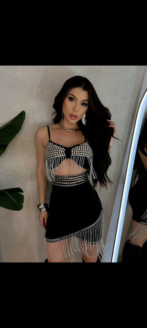 Vestido Corrente Nathalia Luxo | Bordado com Strass e Tecido Poliamida - Preciosa by Catiuse Daniela