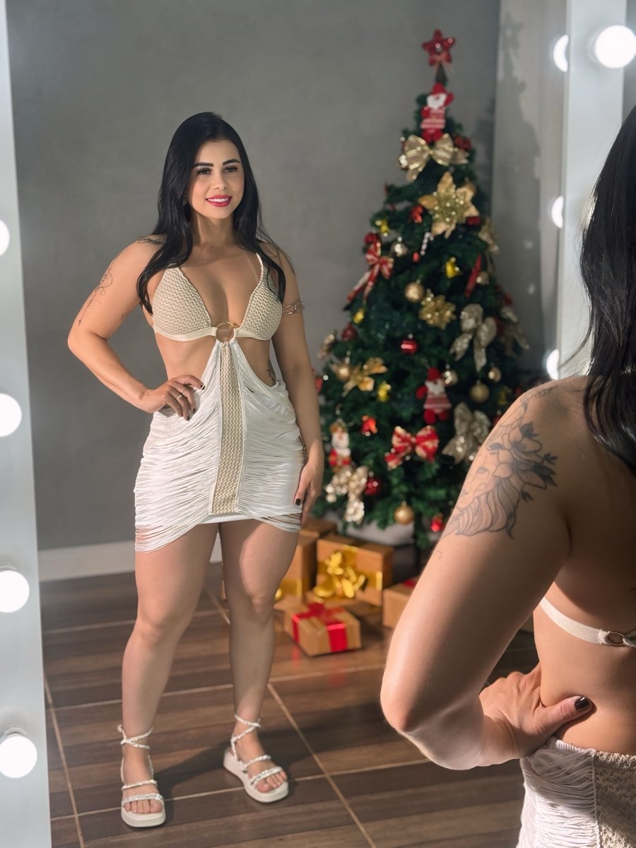 Vestido Crochê Franjas | Frente Única com bojo - Preciosa by Catiuse Daniela