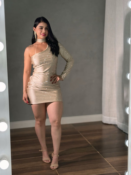 VESTIDO CURTO COM BRILHO DIAMOND - Preciosa by Catiuse Daniela