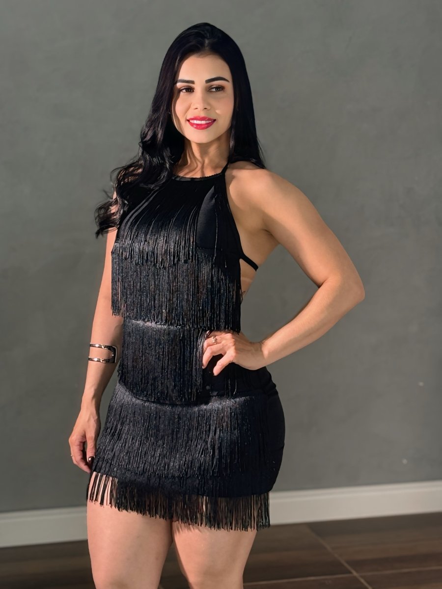 Vestido Curto Franjas , Costa Nua, Poliamida Beach Gloss - Alice - Preciosa by Catiuse Daniela