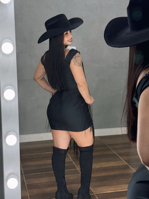 Vestido Dallas Western Luxo | Poliamida Beach Gloss com Bordado em Pedraria - Preciosa by Catiuse Daniela