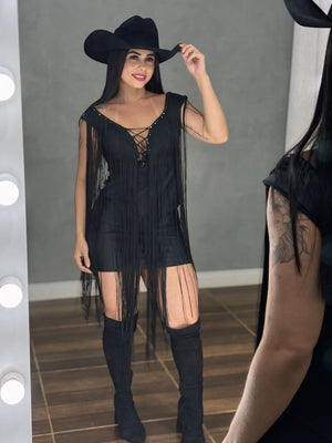 Vestido Dallas Western Luxo | Poliamida Beach Gloss com Bordado em Pedraria - Preciosa by Catiuse Daniela