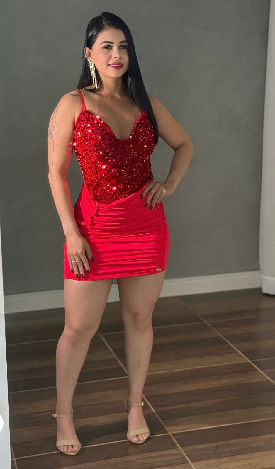 Vestido de Festa com Paetê e Brilho Luxo - PAULA MELLO - Preciosa by Catiuse Daniela