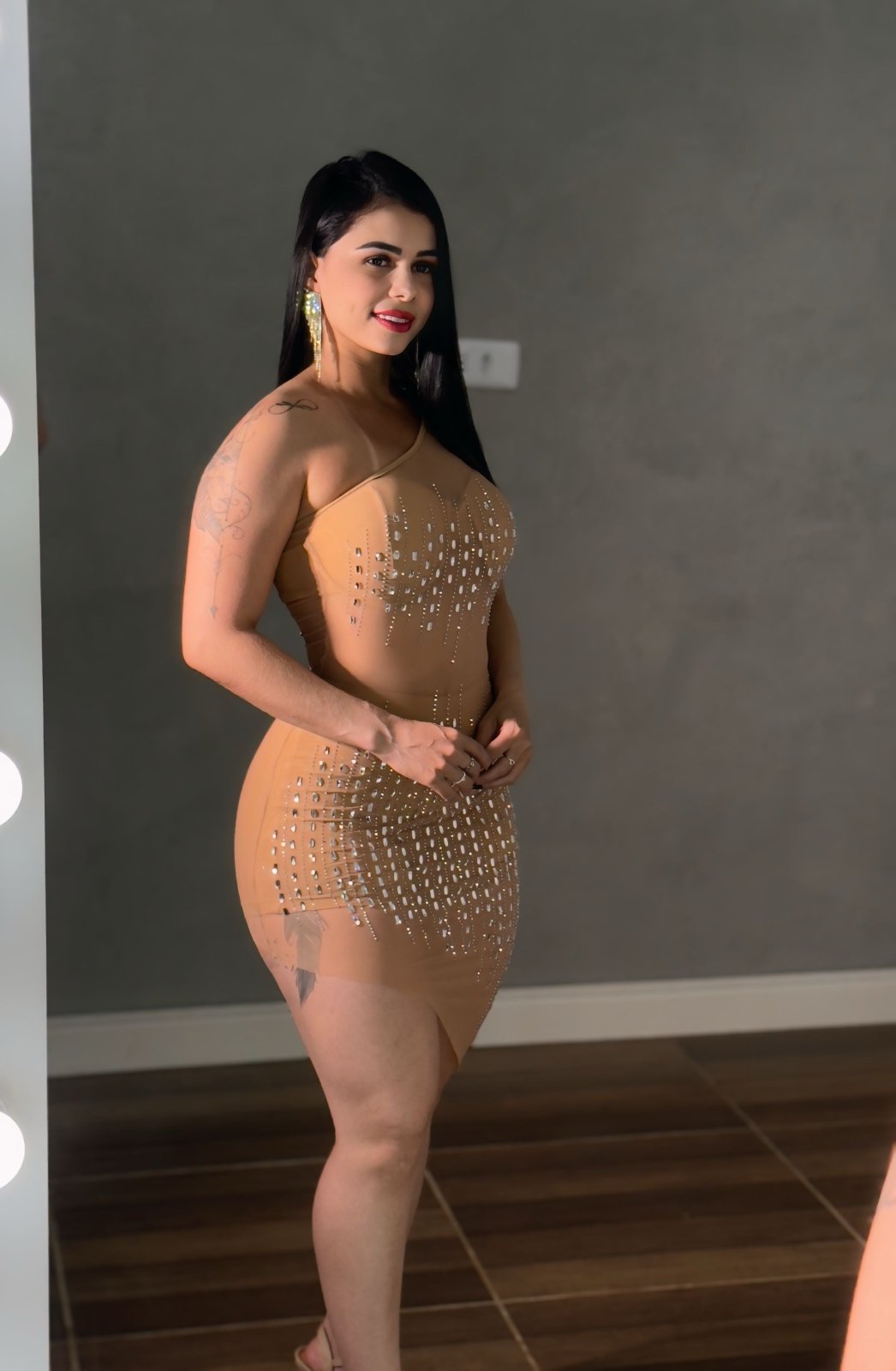 Vestido de Festa Luana com Strass - Nude - Preciosa by Catiuse Daniela
