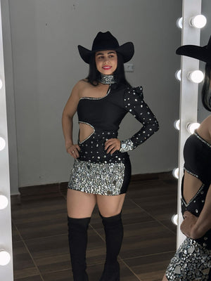 Vestido festa com brilho e pedrarias Helena - Preciosa by Catiuse Daniela