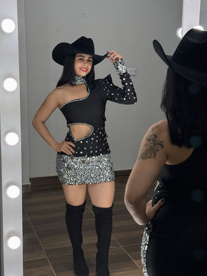 Vestido festa com brilho e pedrarias Helena - Preciosa by Catiuse Daniela