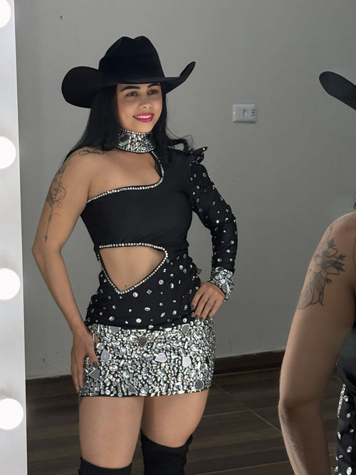 Vestido festa com brilho e pedrarias Helena - Preciosa by Catiuse Daniela