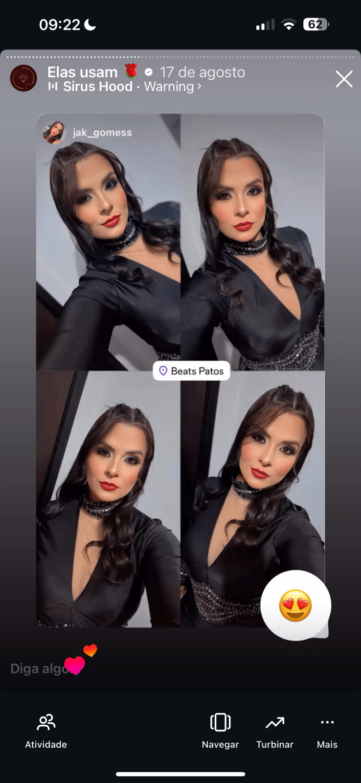 Feedback de Cliente (se for um print): Foto de cliente satisfeita com o Vestido Curto Alice com Pedrarias.