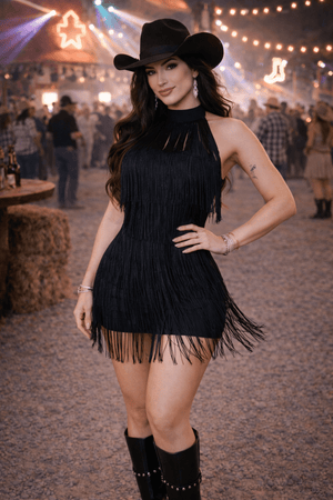 Vestido Frente Única franja Western Luxo | Costa Nua - Preciosa by Catiuse Daniela