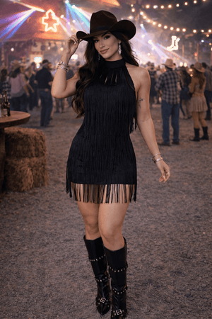 Vestido Frente Única franja Western Luxo | Costa Nua - Preciosa by Catiuse Daniela
