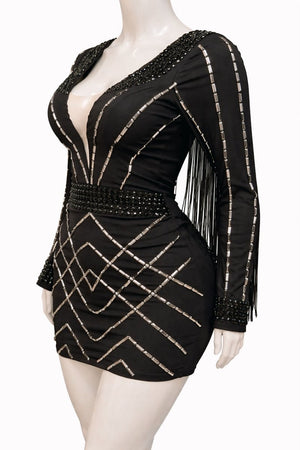 Vestido Larissa Luxo | Poliamida com Pedrarias e Franjas Western - Preciosa by Catiuse Daniela