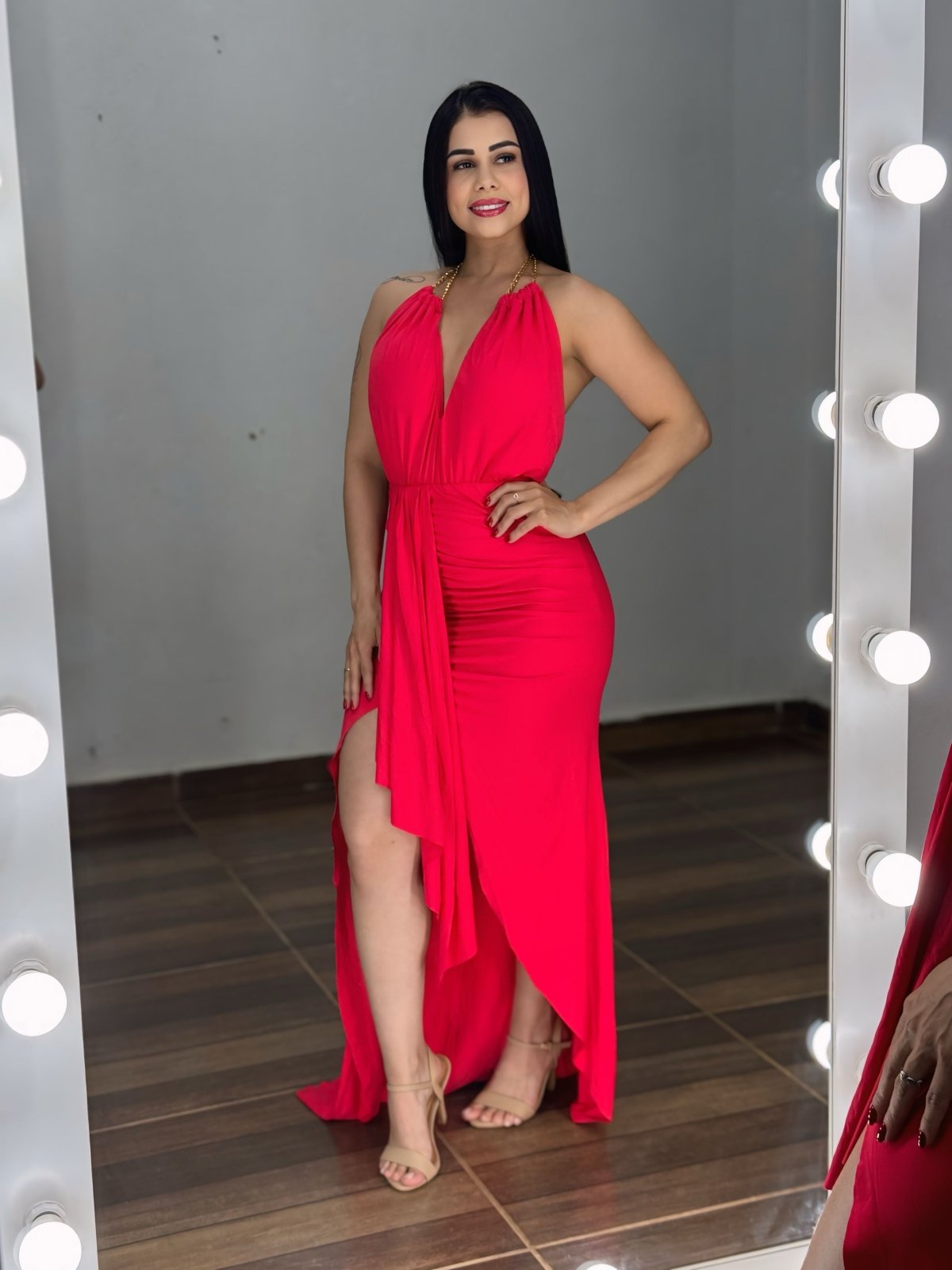 Vestido Longo com fenda - Natal e Ano Novo - PAULA MELLO - Preciosa by Catiuse Daniela