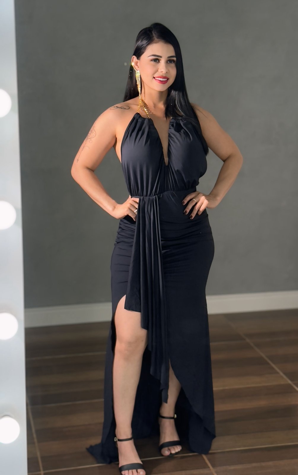 Vestido Longo com fenda - Natal e Ano Novo - PAULA MELLO - Preciosa by Catiuse Daniela