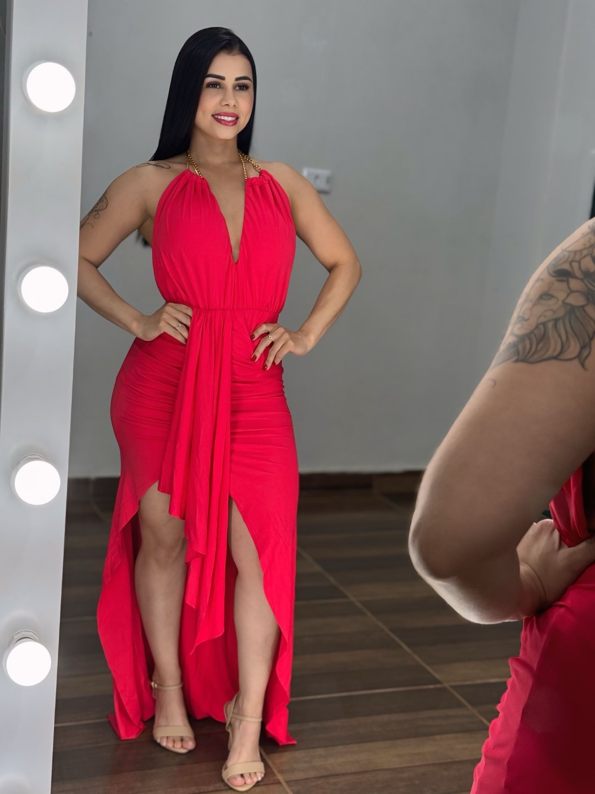 Vestido Longo com fenda - Natal e Ano Novo - PAULA MELLO - Preciosa by Catiuse Daniela